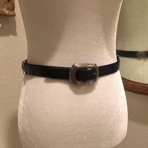 Brighton reversible leather belt with mixed metal hardware - size small